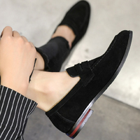 Chaussures décontractées pour hommes, mocassins en daim, chaussures en cuir à enfiler tendance, chaussures habillées souples et unies, chaussures plates de mariage, grandes tailles, chaussures de ville pour hommes