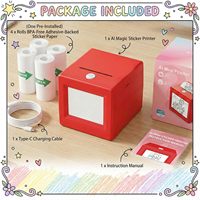 Printer Suara AI 1300mAh Pembuat Label Portabel Layar HD 2.4 Inci Printer Mini AI untuk Anak-anak Printer Thermal Tanpa Tinta DIY