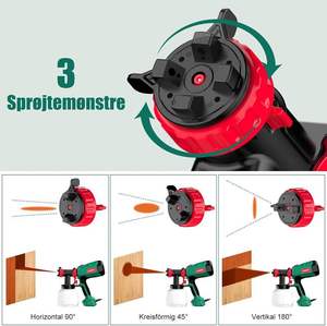 Pistola <span class=keywords><strong>de</strong></span> Pintura Eléctrica sin Aire <span class=keywords><strong>de</strong></span> 600W y 1200ml, HVLP Industrial, 3 Patrones <span class=keywords><strong>de</strong></span> Pulverización, 4 <span class=keywords><strong>Boquillas</strong></span>, 2 Herramientas <span class=keywords><strong>de</strong></span> Limpieza, <span class=keywords><strong>para</strong></span> Bricolaje - Product Image 5