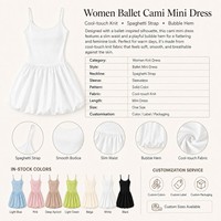 Robe en tricot moulante à bretelles spaghetti pour femme, avec ourlet bulle court, style décontracté et élégant, personnalisable avec logo OEM/ODM