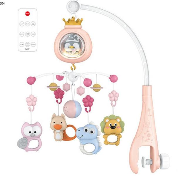 Music Bed Bell Baby Soft Toys Rc Light Projection Multifunctional Sleep Soothe Mobile Baby Bed Hanging Toys