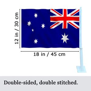 Drapeau de voiture australien, drapeau automobile AU avec clip de fixation pour fenêtre, polyester écologique, impression double face - Product Image 2