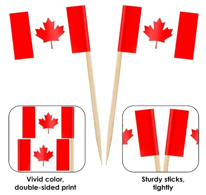 Флаги стран мира, полиэфирная ткань, канадские флаги с зубочистками, высококачественные топперы для кексов для вечеринки