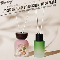 Bouteilles diffuseurs en verre dépoli dégradé personnalisées en usine, de 50 ml à 300 ml, pot d'aromathérapie, logo et couleur personnalisables