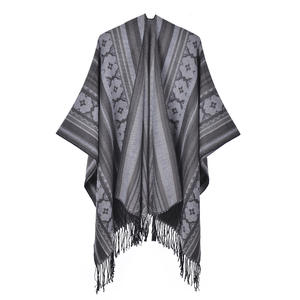 Wholesale 2026 Popular Ladies <b>Women</b> Mexican <b>Poncho</b> Winter Cape Open Front Long Warm Windproof Shawl Wrap <b>for</b> Fall Winter - Product Image 5