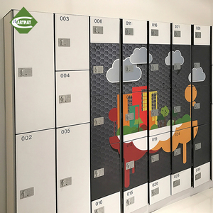 Casier scolaire étanche Cartmay à 6, 8 ou 12 portes en HPL, armoire compacte en stratifié, casiers à bagages avec serrures numériques - Product Image 4