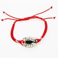 Bracelet tricoté en ambre avec insectes pour homme