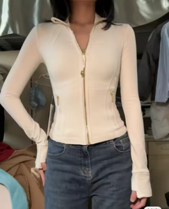 Set da Yoga e <span class=keywords><strong>Fitness</strong></span> S14 per Donne, Giacca Dorata Originale e Pantaloni in Denim Elasticizzati, Traspiranti e Impermeabili, Stile Snellente - Product Image 3