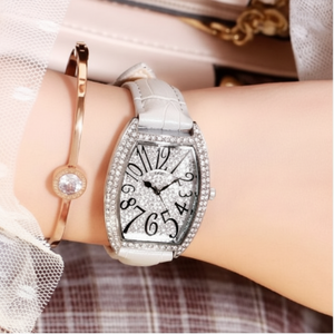 Orologio da polso al quarzo in pelle bianca da donna Radia - Product Image 1