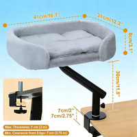 Lit de bureau confortable pour chats, hamac pour chat, nid à fixer, hauteur réglable, housse amovible, imitation fourrure, lit pour chat
