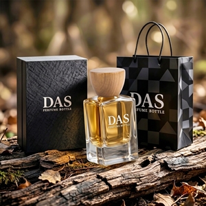 Collection de verrerie de qualité industrielle en gros, flacon de parfum carré de 50 ml avec bouchon en bois pour les propriétaires de marques professionnelles - Product Image 4