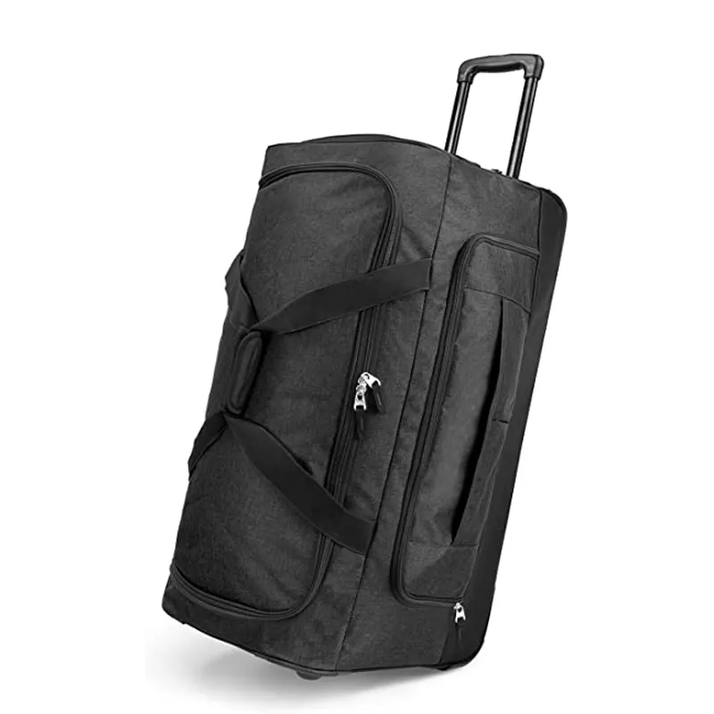 Large Wheeled Rolling Duffel Bag Luggage Suitcase with Wheels with Telescoping Handle and Multiple Compartments
