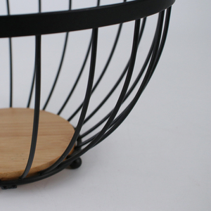 Bát Đựng Trái Cây Đáy Tre Bằng Dây Sắt Cho Nhà Bếp Giỏ Đựng Trái Cây Bằng Kim Loại - Product Image 5