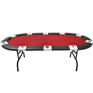 Mesa de póker plegable de Casino Oval, 213x107x76cm, tres pliegues, tela impermeable, pie de Mesa y Mesa - Product Image 3