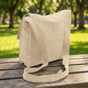 Bolsa de Mensajero Grande de Lona de Algodón Resistente y de Alta Calidad para Hombre y Mujer, Color Beige, Bandolera, Casual, para Uso Diario, Viajes, Ligera - Product Image 5