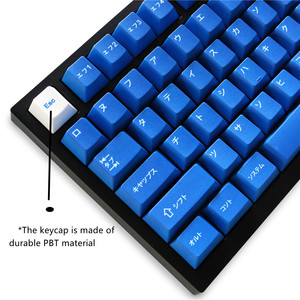 PBT blanc sur noir Katakana bleu Keycaps Dye-Sub Cherry Keycaps pour clavier mécanique GH60/<span class=keywords><strong>GK61</strong></span>/GK64/84/87/96/104/108/980 - Product Image 3