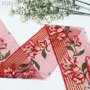 Pizzo Floreale Lucido Rosso di Alta Qualità, Stile Vintage Ecologico, 12cm, per Abiti da Donna e Cucito - Product Image 6