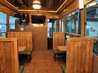 Tren turístico ferroviario dedicado a zonas turísticas, tranvía de ciudad de renombre en internet, configuración multiunidad con personalización de origen.