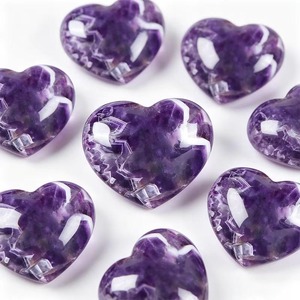 Ciotola in Ametista Naturale Lucidata a Forma di Cuore da 30MM, Tendenza Moda, Oggetto d'Arte e da Collezione, Fantastica Gemma Intagliata Fai-da-te, Vendita all'Ingrosso - Product Image 1