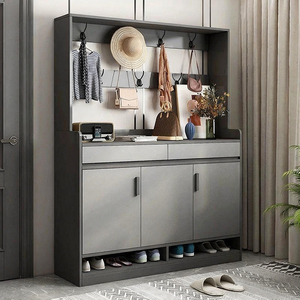 <span class=keywords><strong>Meuble</strong></span> à <span class=keywords><strong>chaussures</strong></span> moderne en bois durable pour <span class=keywords><strong>entrée</strong></span> de maison, couloir, hall d'<span class=keywords><strong>entrée</strong></span>, autoportant, gain de place, avec <span class=keywords><strong>porte</strong></span>-<span class=keywords><strong>manteau</strong></span> réglable - Product Image 6