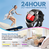 Remax Montre Intelligente Sportive Tactile 1.43" Étanche 5 ATM avec Suivi du Sommeil et de l'Activité GPS pour l'Extérieur
