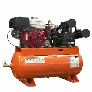 Single-Stage Gas Powered Piston Air Compressor 30-Gallon Horizontal Tank