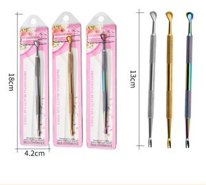 Penolak Kutikula Kuku Seni Kuku Baru Bahan Stainless Steel Warna Perak Emas Pelangi <span class=keywords><strong>Titanium</strong></span> untuk Salon Manikur - Product Image 5