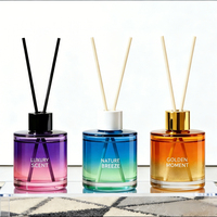 Bouteilles diffuseurs de parfum en verre cylindriques vides de grande capacité (100 ml, 150 ml, 200 ml) pour la décoration intérieure, avec étiquette personnalisée, pour désodorisant d'ambiance