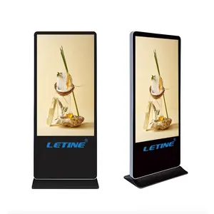 55 inch indoor android video display counter lcd ultra thin free standing vertical digital signage totem touch screen kiosk