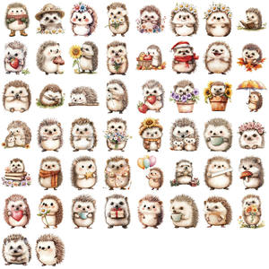 50 autocollants décoratifs imperméables en forme de hérisson de dessin animé pour guitare, ordinateur portable, bagages, DIY - Product Image 5