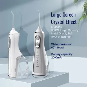 充電式ウォーターピック歯クリーナー歯科用防水ウォーターフロッサ5速ウォータースプレーデンタルフロスクリーニングデバイス