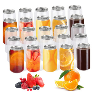 Latas de Refresco de Plástico PET Transparente Desechables de 250 ml y 500 ml al por Mayor para Bebidas con Tapa de Aluminio - Product Image 1