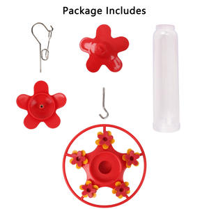 ที่ให้อาหารนกฮัมมิงเบิร์ดกลางแจ้ง ECSON ที่น่าทึ่ง ทำจากพลาสติก มี 5 ช่องให้อาหาร ปากกว้าง เติมง่าย ฐาน 2 ส่วน ทำความสะอาดง่าย พร้อมที่กันมดในตัว - Product Image 5