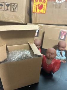 12.2*5.5*9.8ซม. สัตว์เลี้ยงชาจีนเซรามิกของตกแต่งพระเล็กๆเซนดินเหนียวบูติกกังฟูเครื่องประดับพิธีพระพุทธรูปหัวเราะ - Product Image 6