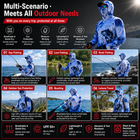 Échantillon Gratuit - Nouveauté Chemises et Sweats à Capuche Homme Manches Longues Anti-UV UPF 50 Séchage Rapide Personnalisables - Nylon/Polyester pour Pêche en Mer/Réservoir