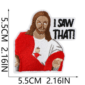 Patch Ricamato 'I Saw That' con Slogan 'I Love Jesus', Divertente e Umoristico, Termoadesivo per Cappelli - Product Image 2