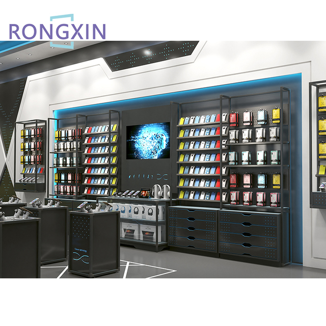 Modern Fashion Mobile Phone Shop Display Wall Shelf Counter Retail Shop Fitting Furniture Design for Mobile Shop