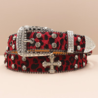 Ceinture Y2K rétro américaine en alliage ornée de strass motif léopard, style Spice Girl, design original et tendance, accessoire pour jeans du millénaire