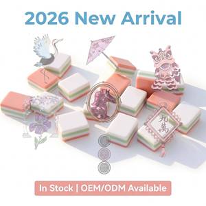 NUOVO Set di Mahjong Americano di Lusso con 160 Tessere in Acrilico Verde e Rosa da 1,26 Pollici, 4 Strati, Disponibile, Set Regalo Classico - Product Image 1