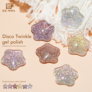 BD Disco Set cat kuku Gel Twinkle, 20 warna perak emas sampanye gemerlap UV gratis TPO - Product Image 3