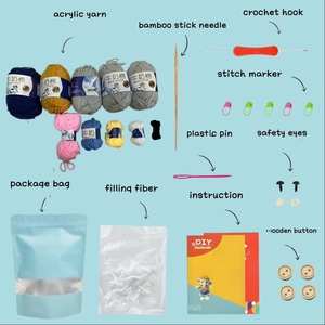 Haakpakket Voor Blauwe Olifant Pop Breien Sets Haak Kit Gehaakte Starterkit Haak Kit Met - Product Image 5