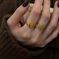 Bague Dreamidea CZ Abeille et Scarabée en Acier Inoxydable Plaqué Or 18K Hypoallergénique, Bijou Fantaisie Empilable, Vente en Gros