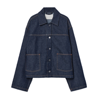 Nouveauté Veste en jean brute décontractée à la mode avec logo personnalisé Veste en jean brut bleu pour hommes de haute qualité