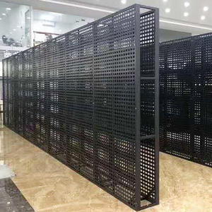 แผ่นไม้เจาะรูสำหรับติดตั้งข้ามพรมแดน แผ่นผนังแบบอิฐ แผ่นเพ็กบอร์ด แผ่นไม้เอียงขนาดใหญ่ ชั้นวางตัวอย่างพื้นไม้ - Product Image 1