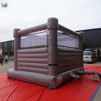 Château gonflable gris, trampoline commercial pour enfants, équipement de jeu en PVC, location pour fêtes, intérieur/extérieur