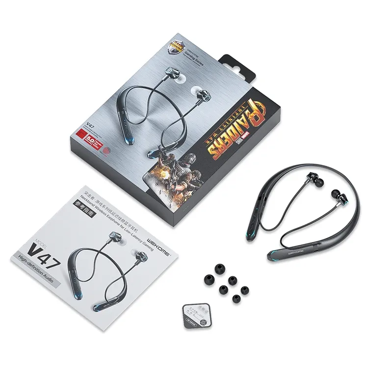 Hot Selling for WK V47 Low Latency Neck Hanging Gaming Earphone