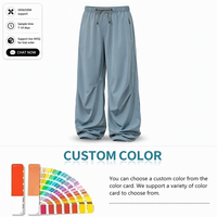 Pantalon de randonnée unisexe Gorpcore à jambe large avec cordon de serrage, léger, hydrofuge, pour l'extérieur, tailles S-2XL, marque privée OEM