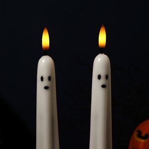 Bougie LED en paraffine en forme de cône fantôme mignon pour Halloween, décoration d'ambiance - Product Image 4