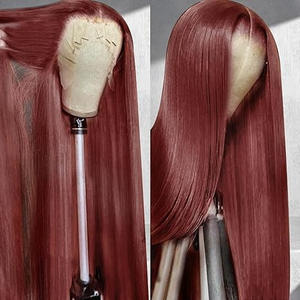 Parrucca Frontale con Laccio Lunga e Liscia, <span class=keywords><strong>Capelli</strong></span> Marroni, Moda Femminile Europea e Americana, <span class=keywords><strong>Capelli</strong></span> Sintetici Realistici - Product Image 4