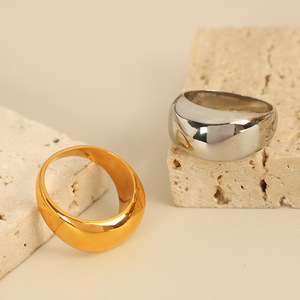 European American Style Minimalist Gold Plated <b>Titanium</b> Steel <b>Ring</b> Geometric U Shape Unisex Fashion Jewelry Gift Index Finger - Product Image 3